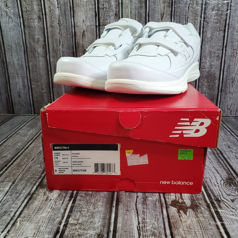 New Balance Men's 577v1 Walking Shoes MW577VW White Hook And Loop Size 14